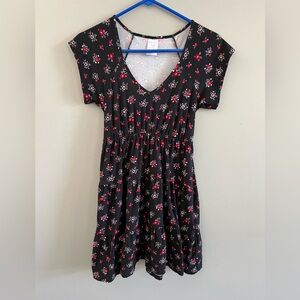 No Boundaries Floral Red and Black Dress